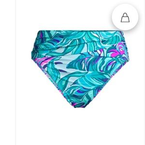Womens Lilly Pulitzer High Waist Lagoon Sarong Swim Bottom